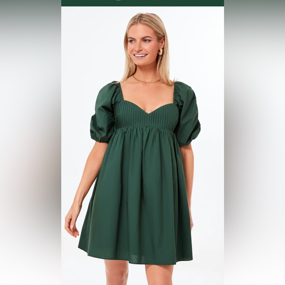 Emerald Puff Sleeve Sasha Mini Dress Tuckernuck